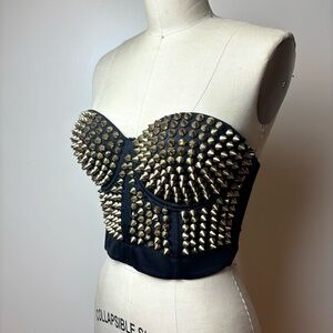 Vintage Retro Black Studded Bustier